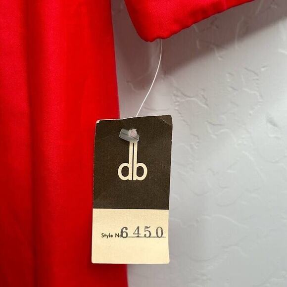 Womens Vintage 70s 80s David Brown California Red Robe Size M Pockets Belt NWT - Picture 3 of 8